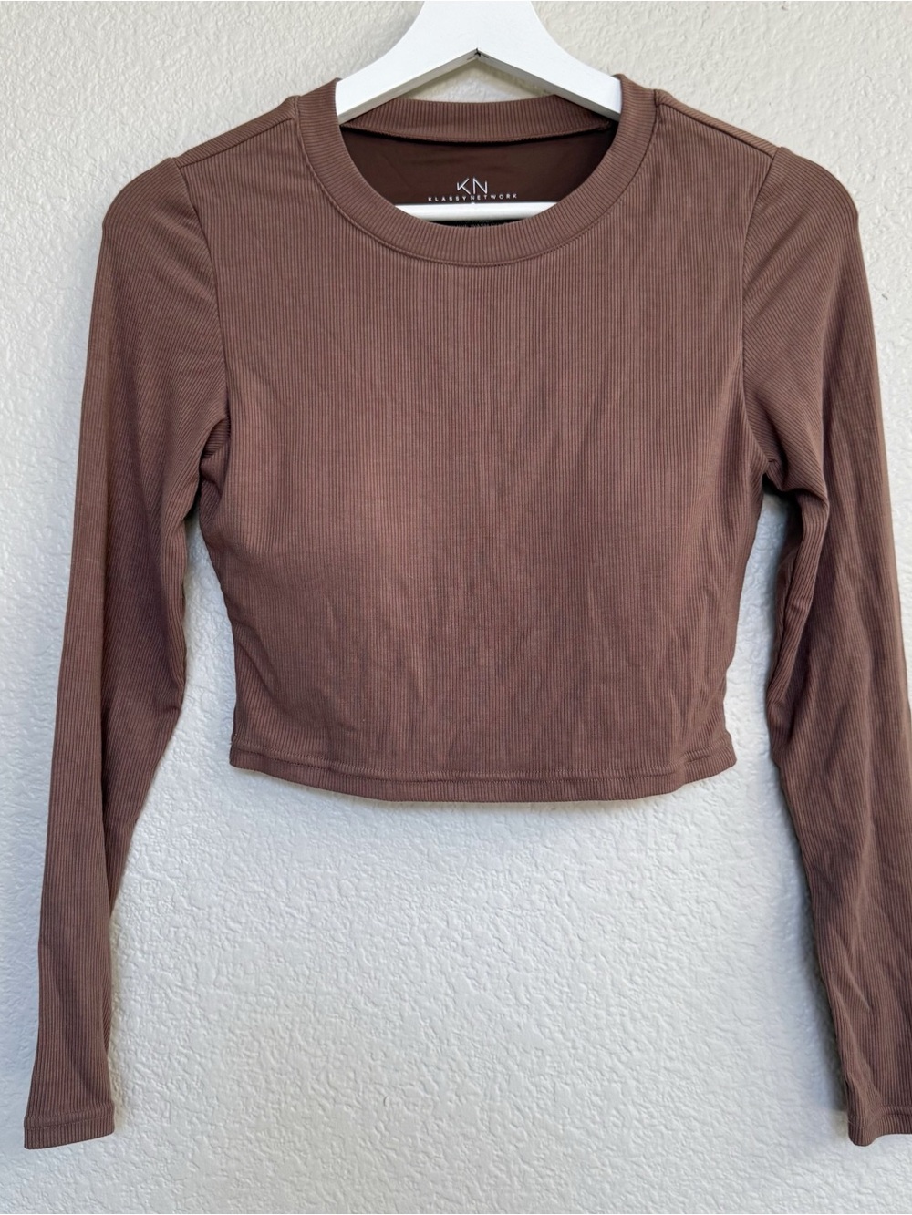 Klassy Network Bra Top Long Sleeve Crop Top Fully Lined with Inserts